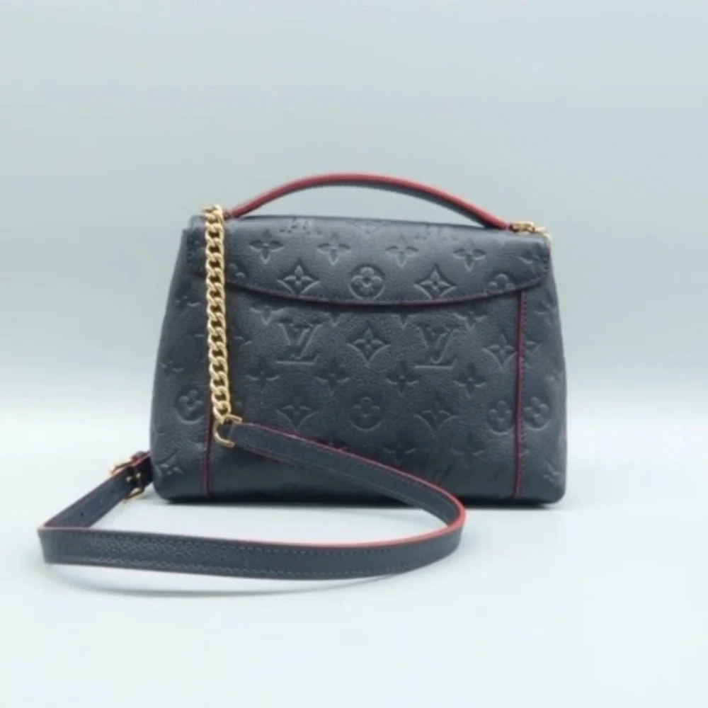 100% Authentic Louis Vuitton Blanche Navy Monogram Empreinte Leather Satchel Bag - Picture 2 of 12